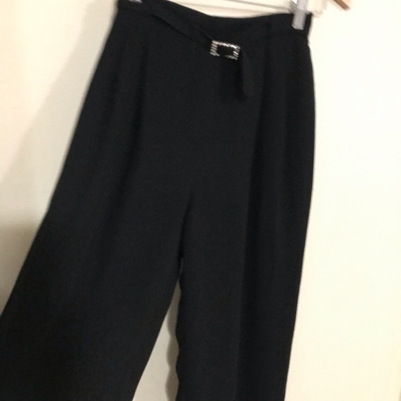 Ann Taylor backs zip/button size 4 wide leg pleated black pants high waist - Picture 3 of 4